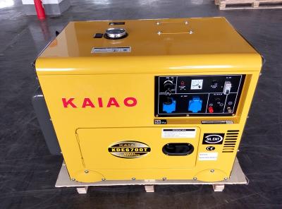 China Single Phase Key Start Silent Small Diesel Generators 2KW - 10KW AC KDE6500T for sale