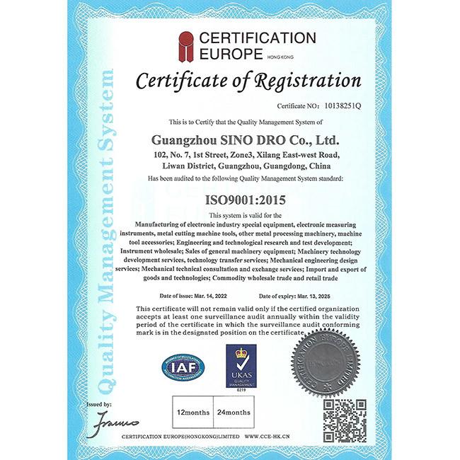 ISO9001:2015 - Guangzhou Sino International  Trade Co.,Ltd