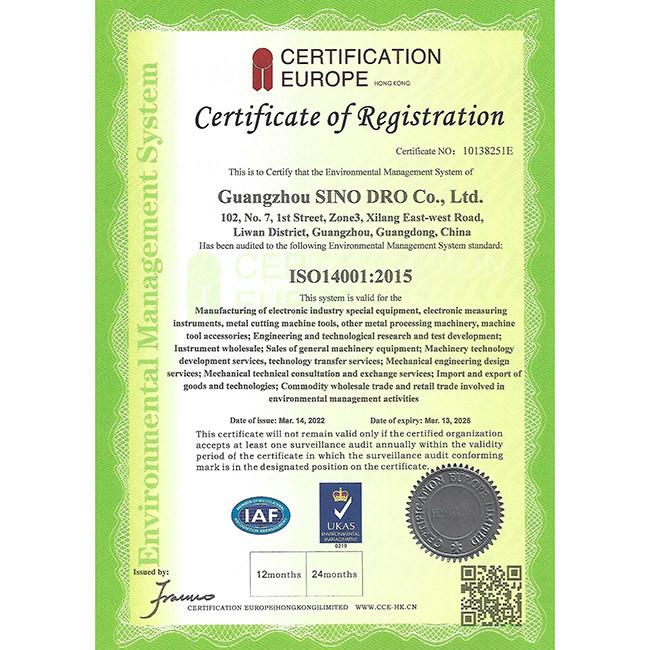 ISO14001:2015 - Guangzhou Sino International  Trade Co.,Ltd