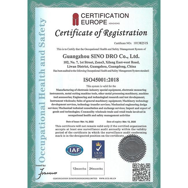 ISO45001:2018 - Guangzhou Sino International  Trade Co.,Ltd