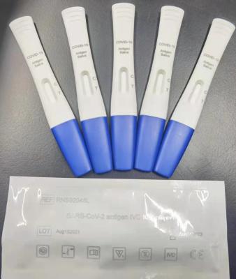 China SALIVA Antigen IVD Kit SARS-CoV-2 Lista Branca CE 5min Envelhecimento à venda