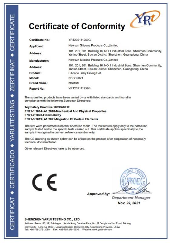 CE - Newsun Silicone Products Co., Ltd.
