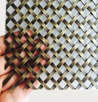 China Antique 310 Stainless Steel Decorative Wire Mesh Brass Plated For Cabinets for sale