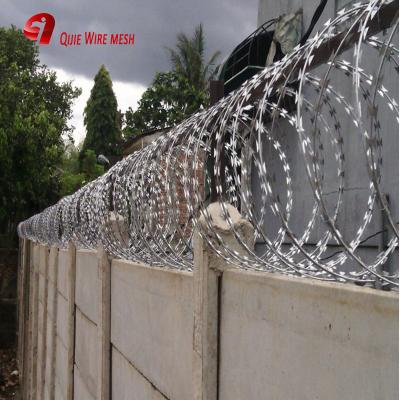 China Hot Dipped Galvanized Razor Barbed Wire Anti Climb BTO-18 for sale