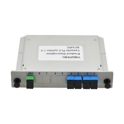 China Splitter de fibra óptica 1X4 Splitter de tipo cassete com conector SC/APC SC/UPC à venda