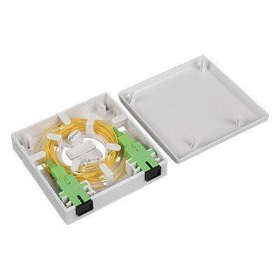 China 2 Core Optical Faceplate Box 86mm Fiber Optic Outlet Box 50g for sale