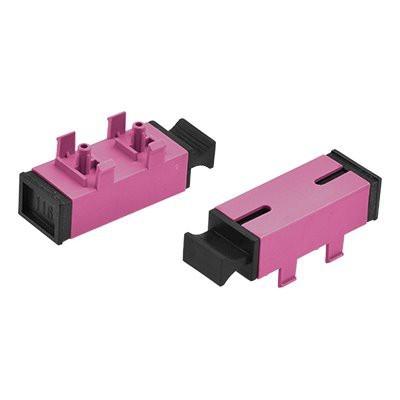 China SC SX OM4 Fiber Optical Adapter With Legs MM Violet Special Dust Cap for sale