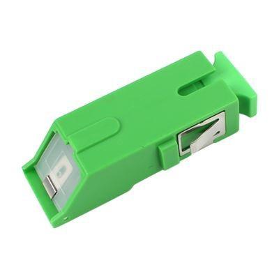 China SC APC SX Fibre Optic Adapter With Inner Shutter Green SM Flangeless for sale