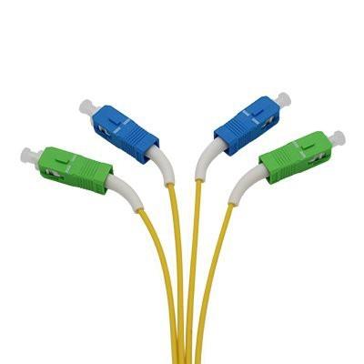 China 45 deg Bent Boot Sleeve Patch Cords Single mode Simplex Fiber Optic Patch Cord for sale