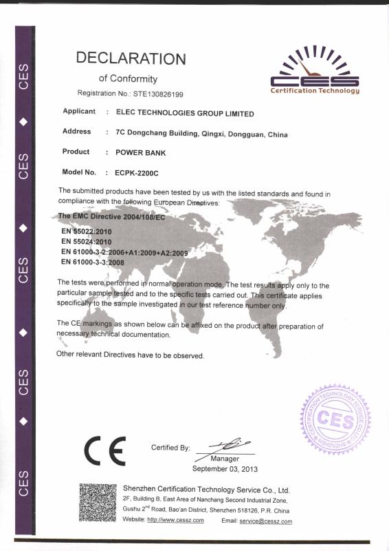 CE - DongGuan Elec Electronic Co., Ltd.