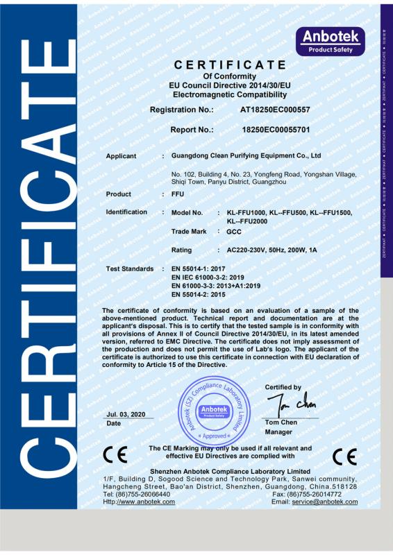 CE - Guangdong Clean Purifying Equipment Co., Ltd.