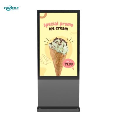 China 75Inch Gray Android Outdoor Digital Signage Totem Sleek Bezel for sale