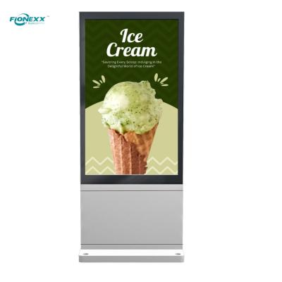 China 75'' Silver AD Board Outdoor Lcd Kiosk External Digital Signage 1650*928mm for sale