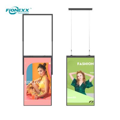 China Ceiling Hanging Vertical Advertising Display 43inch Double Sided Window Display for sale