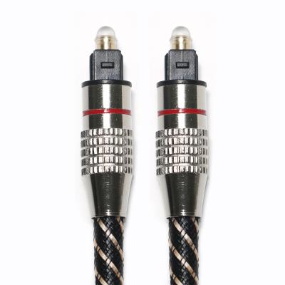 China Red&Toslink Digital Audio Cable Nylon Braided Textured Rope OD4.0 Metal Plated Connector 1.2M 1.5M 2M 3M for sale