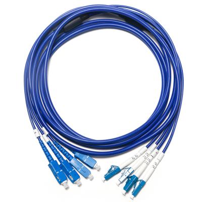 China Cable de conexión de fibra óptica SC LC multimodo de doble núcleo OM3 4/4 10G para vigilancia WLAN LAN en venta