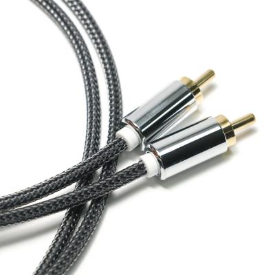 China RCA Splendid Black Nylon Knited Aluminum Alloy Shell OD6.0 For soundbar HiFi luxury Car audio 1.5M for sale