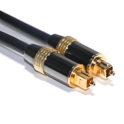 China Toslink Digital Cable OB6.0 PVC Rope Plated Black Metal Rim Golden Interface 1.2M 2M for sale
