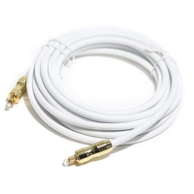 China Toslink Digital Audio Optical Fiber Cable OD5.0 Knited Rope Plated Gold Shell 1.2M For Audiophile  Outdoor Speake for sale