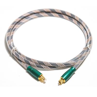 China Toslink Optical Digital Cable Knited Rope Plated Gold 4K Connecotr High Sound Quality HiFi 1.2M 2M For Amplifier for sale