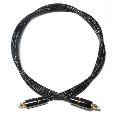 China Toslink Toslink Optical Fiber Cable Nylon Woven net Plated Copper Gold Rim Connector 1.2M for subwoofer speaker for sale