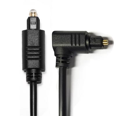 China Salida de fábrica Toslink Cable de audio digital Negro OD4.0 Interfaz cuadrada 90 ° 0.5M para barra de sonido mini Player en venta