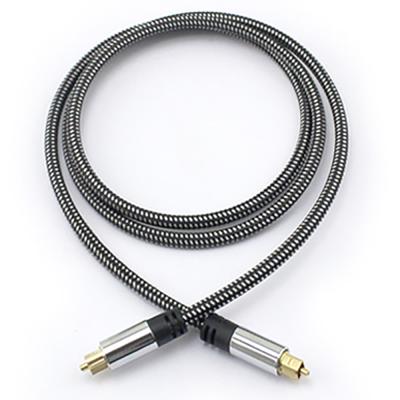 China Cable trenzado Toslink de Audio óptico Digital, carcasa de aluminio plateado OD5.0 para amplificador, barra de sonido, 1,5 M, 3M, 5M en venta