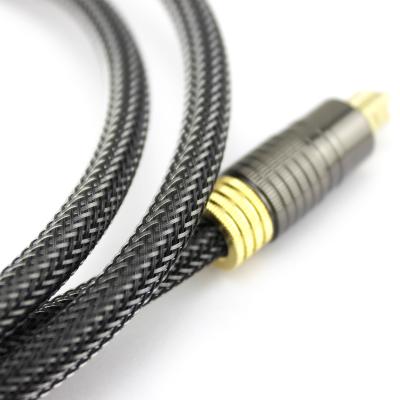 China Factory Outlet Premium Digital Optical Audio Toslink 24K Plated Golden Knited Rope 1.2M for sale