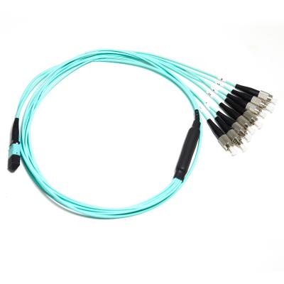 China MTP/MPO Blue Hybrid Trunk-kabel FC/MPO 8/1 12C-connector Voor apparatuurtest Te koop
