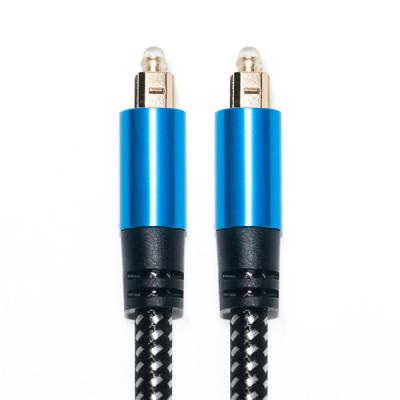China Toslink Audio Cable Blue Digital Optical Fiber Cable Toslink Cable Aluminum Alloy Metal Shell Nylon Braid for sale