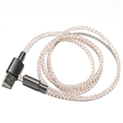 China Cable de carga USB de extensión de alta velocidad Conector tipo-C de luz RGB para Andriod en venta
