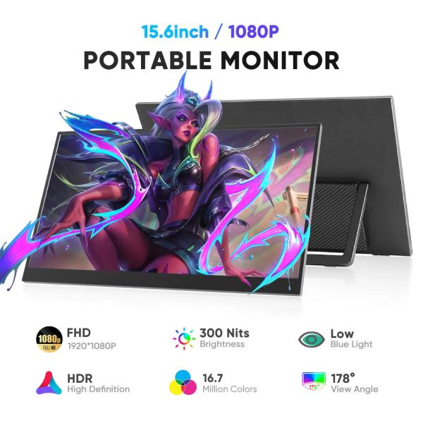 Quality 15.6 Inch 1080P FHD Portable Gaming Monitor External Monitor For Laptop for sale