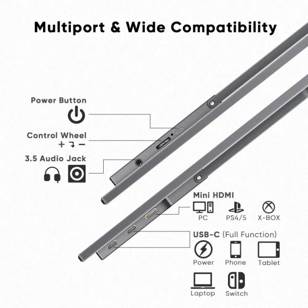 Quality 15.6 inch Portable External Monitor IPS Panel Type For Your Business for sale