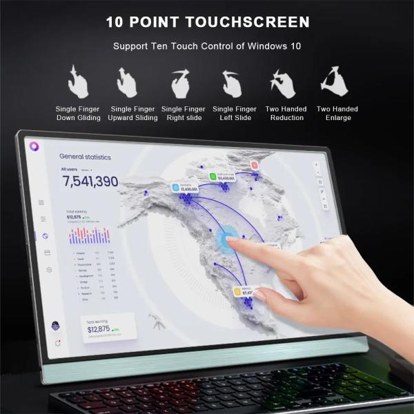 Quality Portable Usb C Touch Screen Monitor 13.3 Inch FHD IPS 10-Point Travel Monitor for sale