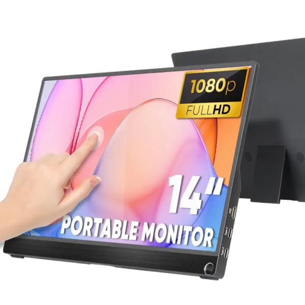 Quality 14inch 1080P Portable Touch Monitor With Stand Touchscreen Slim For Laptop for sale