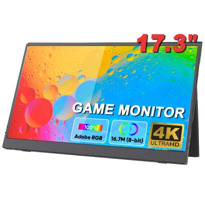 Quality 17.3 inch 4K Portable Touch Monitor UHD USB-C IPS 500 Nits Brightness Dual for sale