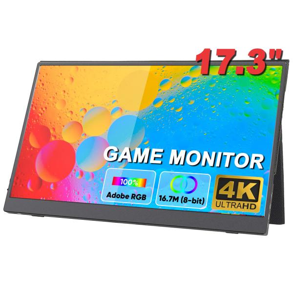 Quality 17.3 inch 4K Portable Touch Monitor UHD USB-C IPS 500 Nits Brightness Dual Speakers for sale