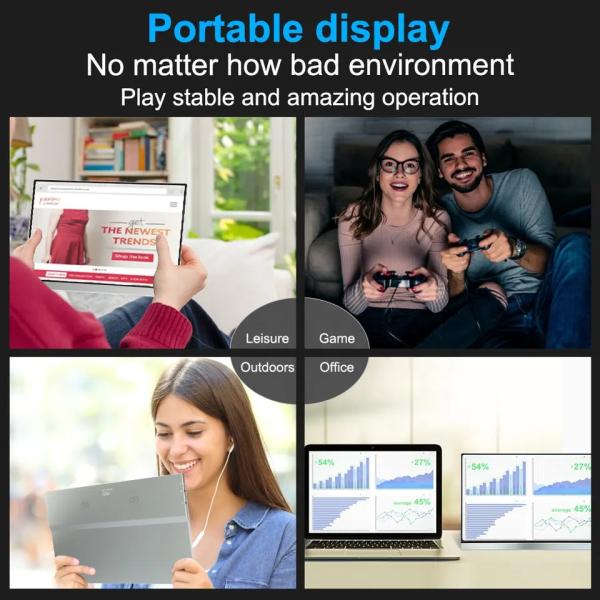 Quality Mac Compatible Portable Dual Monitor 14inch Mini HDMI Connectivity 1920 X 1080 for sale