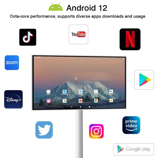 Quality 21.5 Inch Android Floor Standing Smart StandByMe Tv Portable Digital Signage for sale