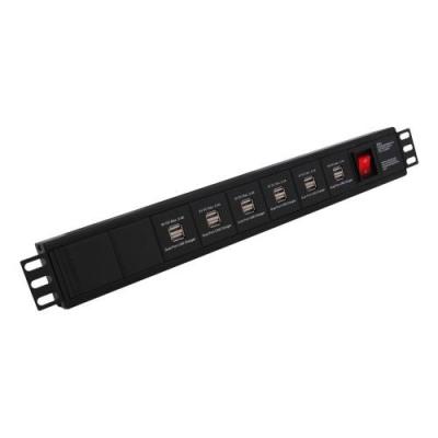 China Horizontal PDU with 6 x Dual 3.4A USB Chargers for sale