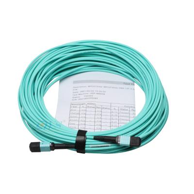 China Cabos de remendo da fibra ótica de DYS 3.0mm 12 cabo de remendo do cabo do tronco do núcleo OM3/OM4 MPO à venda