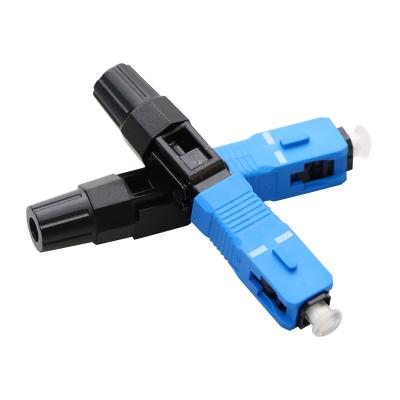 China SC PC Fiber optic fast quick connector / conector optical field assembly SC UPC fast connector for sale