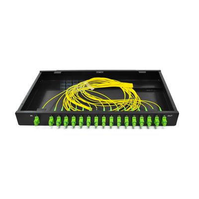 Китай шкаф порта 1RU 1x16 1x32 1x64 установил пульт временных соединительных кабелей волокна оптически коробка Splitter PLC 19 дюймов продается