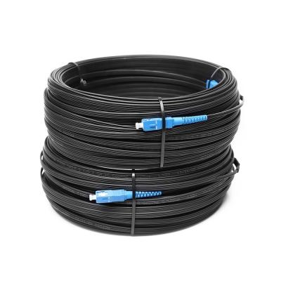 China Factory Supply Simplex Outdoor G657A1 100m 200m Fiber Drop Patch Cord Sc Upc to Sc Upc Ftth 100 Meter Communication Cables for sale