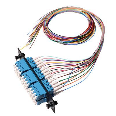 China 12-color SC LC single-mode G657/G652D fiber pigtail/12-core colored optical pigtail for sale