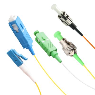 China Factory Customization SC FC LC ST Single/Multi Mode Optical Fiber Pigtail 0.9mm fiber optic pigtail for sale