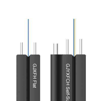 China GJXH GJXCH 1,2,4,6,8,12 Cores FTTH flat indoor/outdoor fiber optic cable Drop Cable for sale