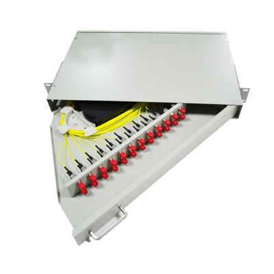 China FTTH 12-24 Port ST/SC/FC/LC rack mount Splicing fiber Optic Patch Panel/Termination Box/ODF for sale