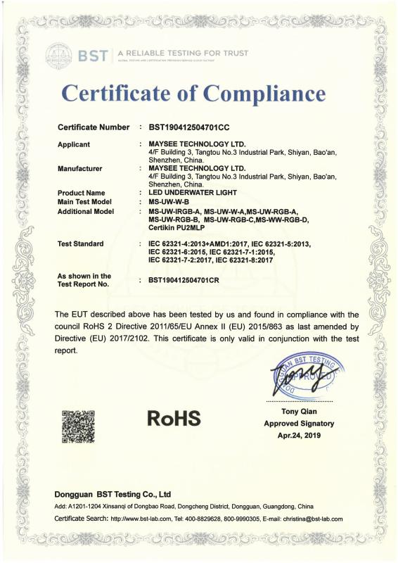 ROHS - Shenzhen Maysee Technology Ltd