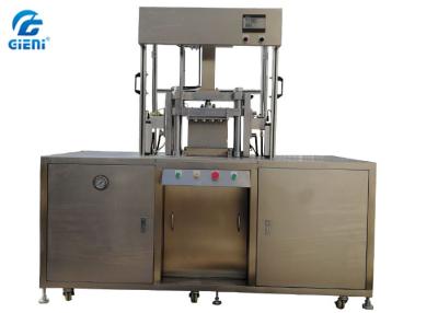 China Fully Hydraulic Cosmetic Powder Press Machine For Foundation Cake, 6 cavities per mold, auto powder feeding for sale
